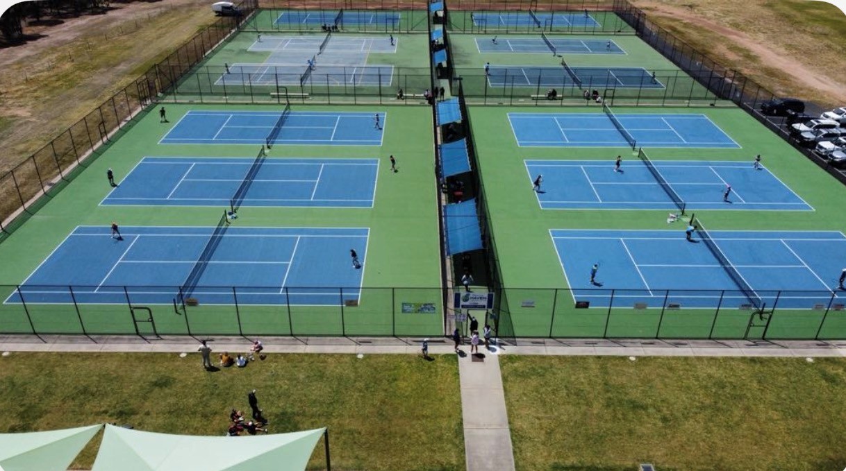Players on Haven's tennis courts